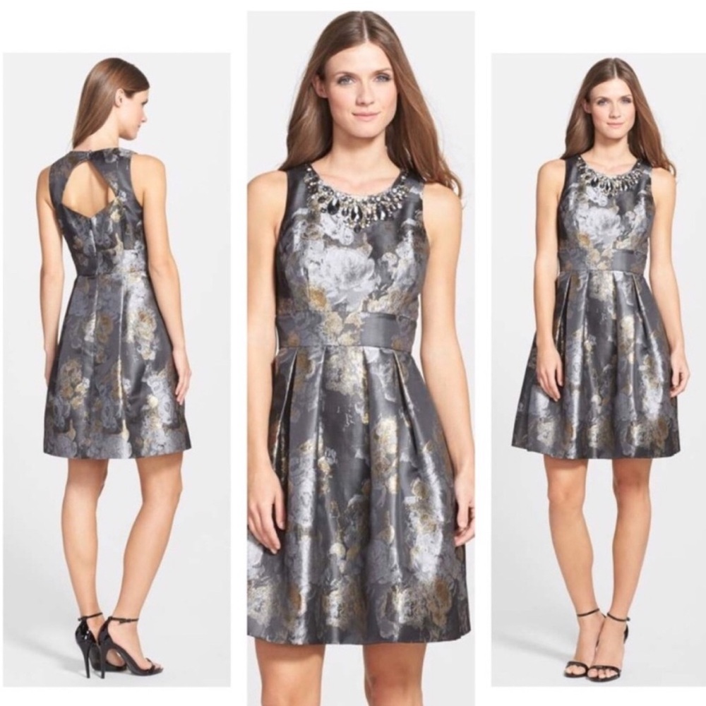 Eliza J Black and Silver Embellished Dress